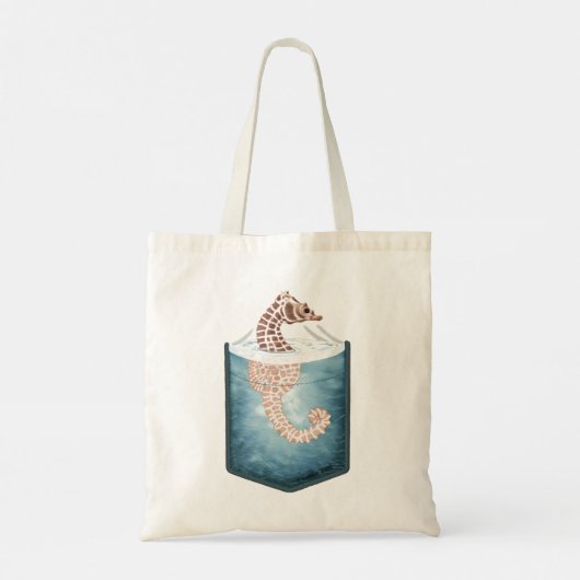 Pocket Seahorse Tote Bag (Achterkant)
