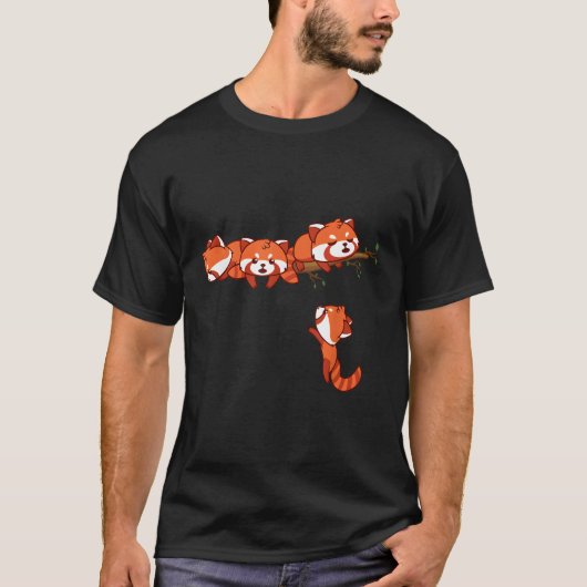 Pocket Series Rode Panda Spelen Beer Dier T-shirt (Voorkant)