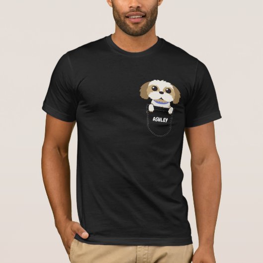Pocket Shih tzu puppy schattige hond T-shirt (Voorkant)