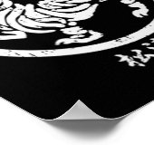 Pocket Shotokan Tijger Karate Symbool Wit Vecht Poster (Hoek)