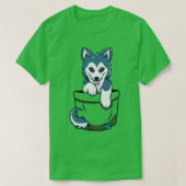 Pocket Siberian Husky T-shirt (Design voorkant)