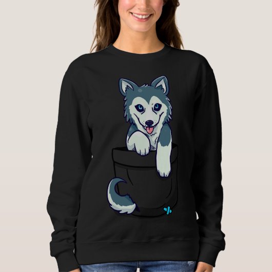 Pocket Siberian Husky Trui (Voorkant)