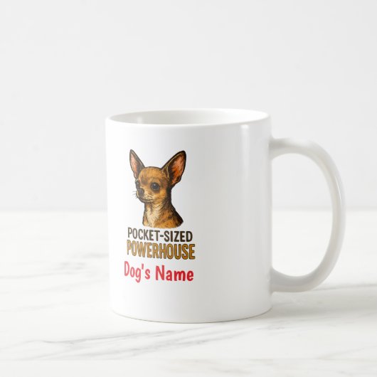 Pocket-Sized Powerhouse Chihuahua, Custom Mug Koffiemok (Rechts)