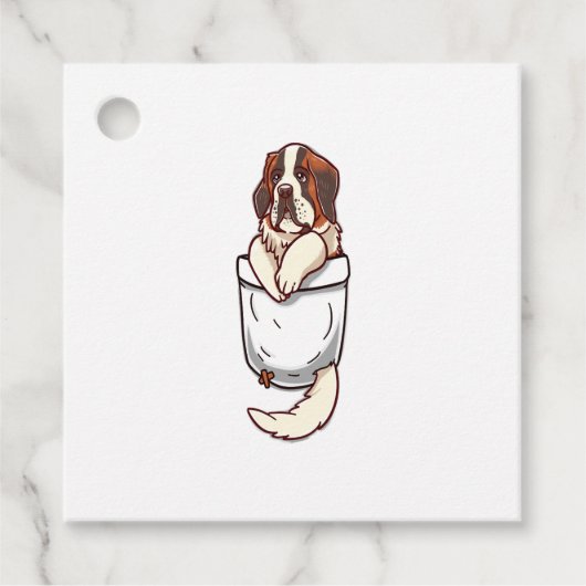 Pocket St Bernard Puppy Bedankjes Labels (Voorkant)