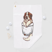 Pocket St Bernard Puppy Golfhanddoek (Insitu)