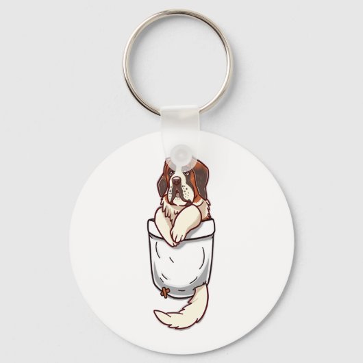 Pocket St Bernard Puppy Sleutelhanger (Voorkant)