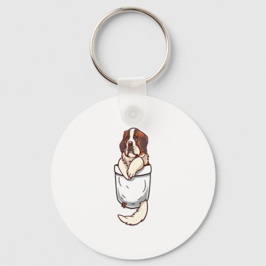Pocket St Bernard Puppy Sleutelhanger (Voorkant)