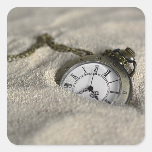 Pocket Watch - de zanden van de tijd Vierkante Sticker (Voorkant)