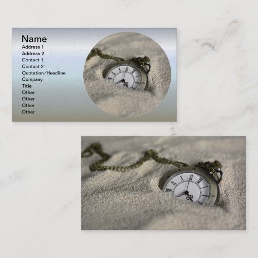 Pocket Watch - de zanden van de tijd Visitekaartje (Voorkant / Achterkant)
