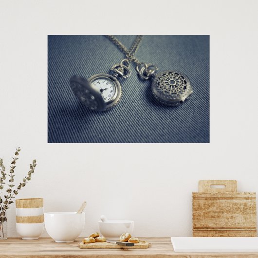  Pocket Watch Locket Steampunk Foto Poster (Keuken)