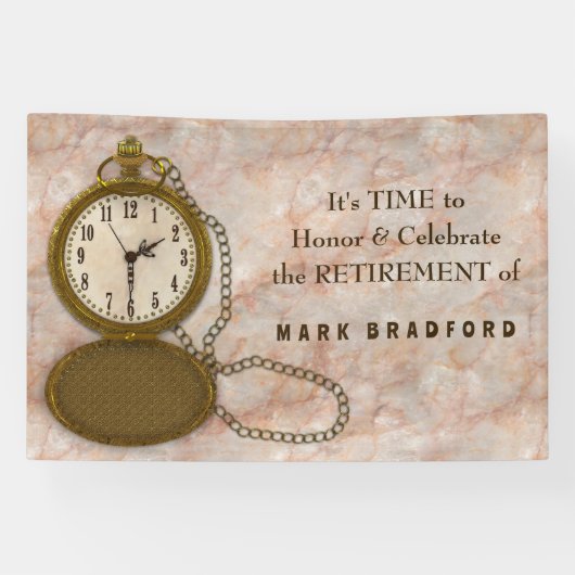 Pocket Watch met kettingnaam invoegen Spandoek (Horizontaal)