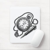  Pocket Watch & Pen Sketch Art Muismat (Met muis)
