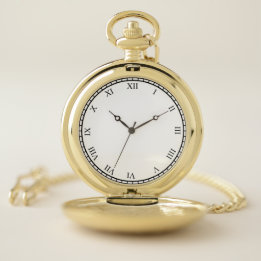 Pocket Watch Romeinse cijfers gezicht gouden behui Zakhorloge