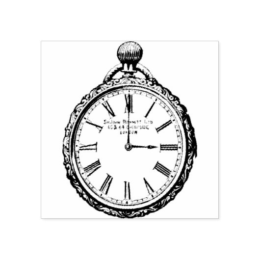 Pocket Watch Rubberstempel (Afrduk)
