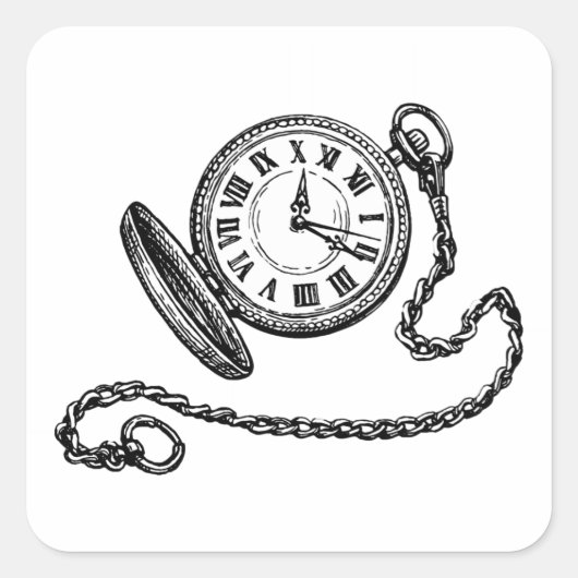  Pocket Watch Vierkante Sticker (Voorkant)