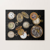 Pocket Watts Tijd Steampunk Objects Collage Legpuzzel (Horizontaal)