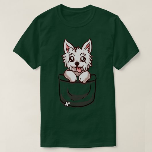 Pocket West Highland Terrier T-shirt (Design voorkant)