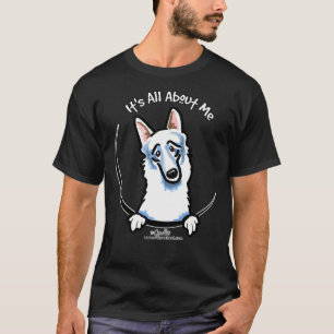 Pocket White German Shepherd Over mij T-shirt