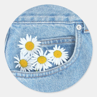 Pocketful of daisies ronde sticker