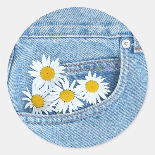 Pocketful of daisies ronde sticker (Voorkant)