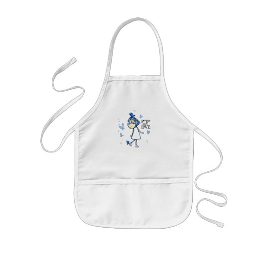Pockets vol liefde - vlinder Apron (A04) Kinder Schort (Voorkant)