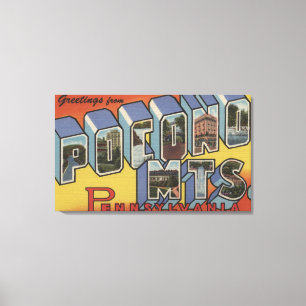 Pocono-bergen - grote letterscènes canvas afdruk