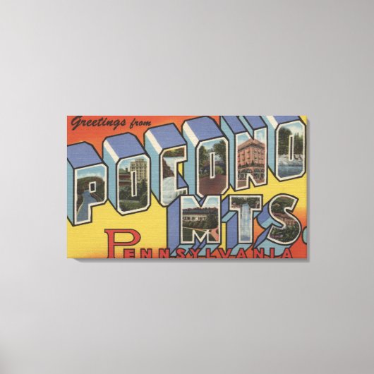 Pocono-bergen - grote letterscènes canvas afdruk (Voorkant)