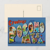 Pocono Mountains Oude Ansichtkaart Briefkaart (Voorkant / Achterkant)