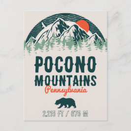 Pocono Mountains PA Retro Sunset Souvenirs Briefkaart