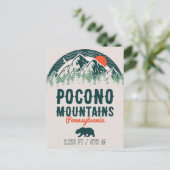 Pocono Mountains PA Retro Sunset Souvenirs Briefkaart (Staand voorkant)