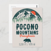 Pocono Mountains PA Retro Sunset Souvenirs Briefkaart (Voorkant / Achterkant)