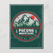 Pocono Mountains PA Retro Sunset Souvenirs Briefkaart (Voorkant)