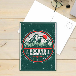 Pocono Mountains PA Retro Sunset Souvenirs Briefkaart