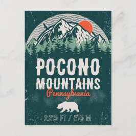 Pocono Mountains PA Retro Sunset Souvenirs Briefkaart