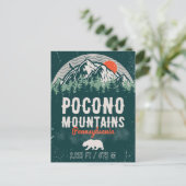 Pocono Mountains PA Retro Sunset Souvenirs Briefkaart (Staand voorkant)