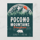 Pocono Mountains PA Retro Sunset Souvenirs Briefkaart (Voorkant)
