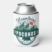 Pocono Mountains PA Retro Sunset Souvenirs Gift Blikjeskoeler (Blikje Achterkant)