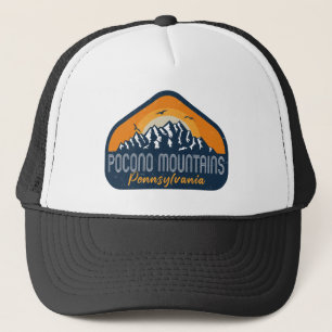 Pocono Mountains PA Retro Sunset Souvenirs Gift Trucker Pet
