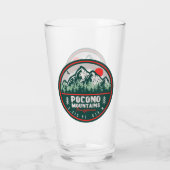 Pocono Mountains PA Retro Sunset Souvenirs Glas (Achterkant)