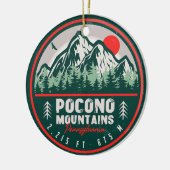 Pocono Mountains PA Retro Sunset Souvenirs Keramisch Ornament (Links)