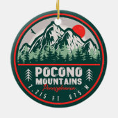 Pocono Mountains PA Retro Sunset Souvenirs Keramisch Ornament (Achterkant)