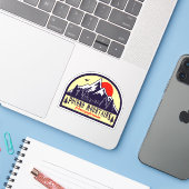 Pocono Mountains PA Retro Sunset Souvenirs Sticker (Laptop met iPhone)
