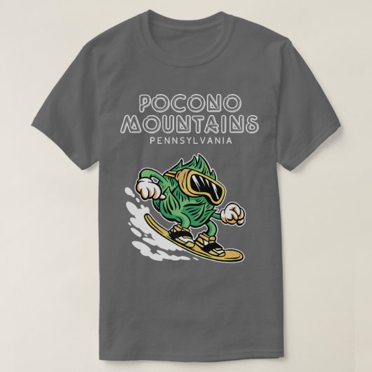Pocono Mountains Pennsylvania Funny Snowboarding T-shirt (Design voorkant)