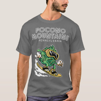 Pocono Mountains Pennsylvania Funny Snowboarding T-shirt