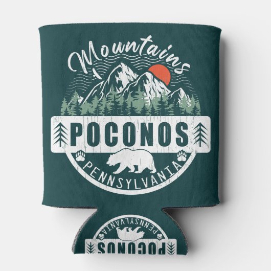 Pocono Mountains Pennsylvania - Retro Souvenirs Blikjeskoeler (Achterkant)