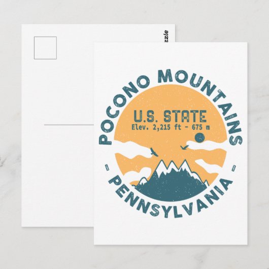 Pocono Mountains Pennsylvania - Retro Souvenirs Briefkaart (Voorkant / Achterkant)