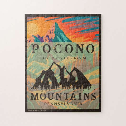 Pocono Mountains Pennsylvania - Retro Souvenirs Legpuzzel (Verticaal)