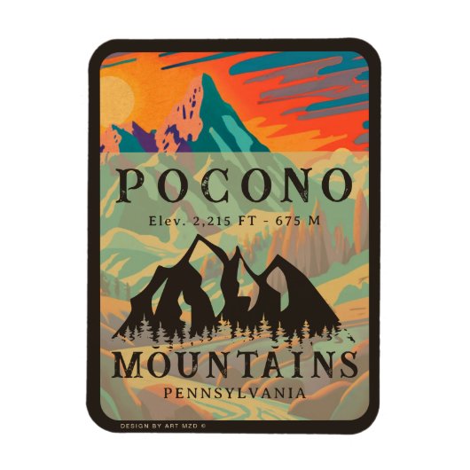 Pocono Mountains Pennsylvania - Retro Souvenirs Magneet (Verticaal)
