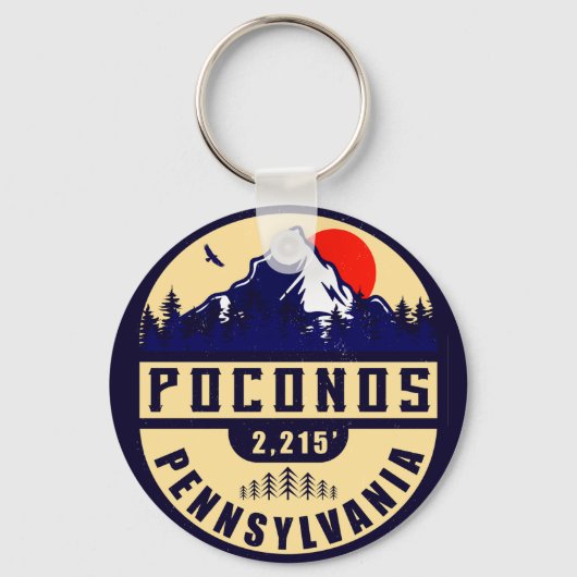 Pocono Mountains Pennsylvania - Retro Souvenirs Sleutelhanger (Voorkant)