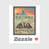 Pocono Mountains Pennsylvania - Retro Souvenirs Sticker (Vel)